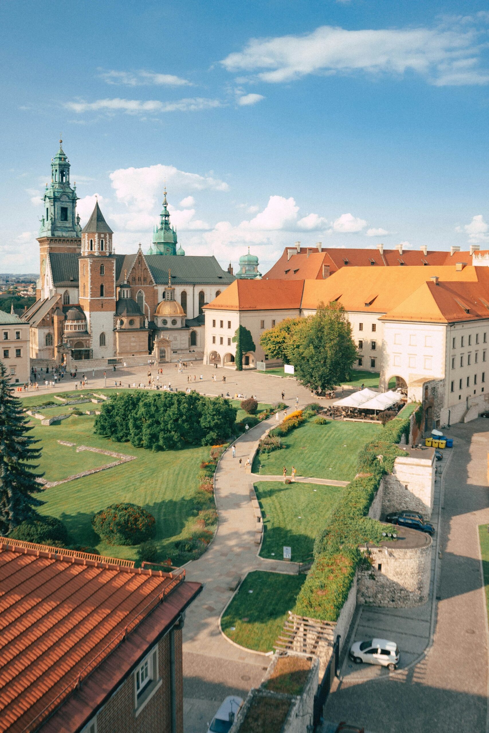 Widok Krakowa z lotu ptaka